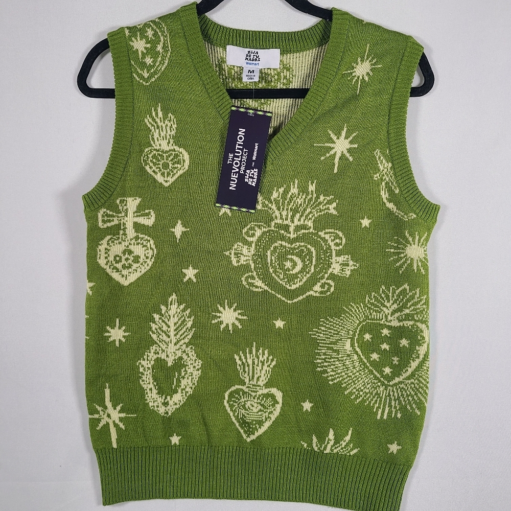 NWT Hija De Tu Madre Women's The Nuevolution Green Vest Sz M